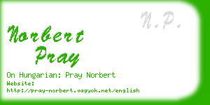 norbert pray business card